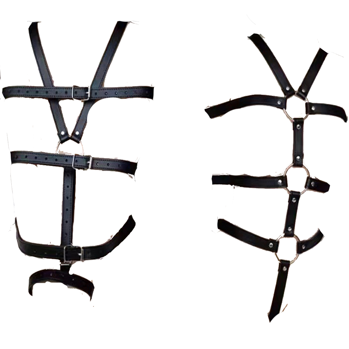 Leather Work Harness - BDSM Bondage Women Garter Set Leather