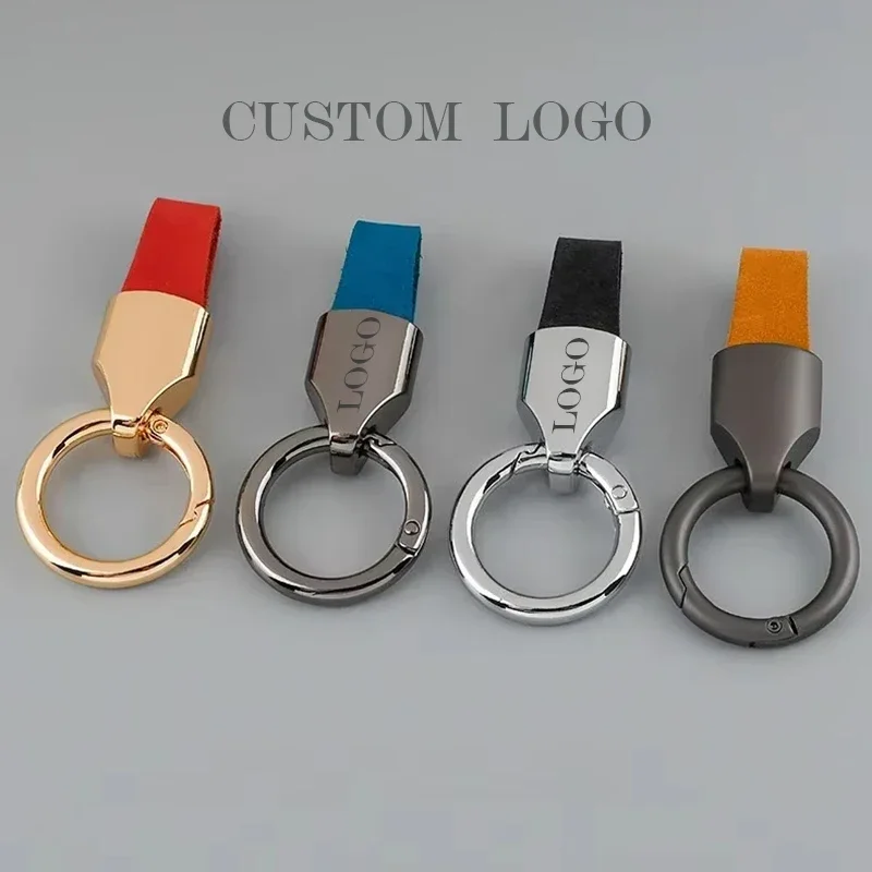 Leatherwork Keychain - Retro Vintage Personalized Keyring Custom Logo