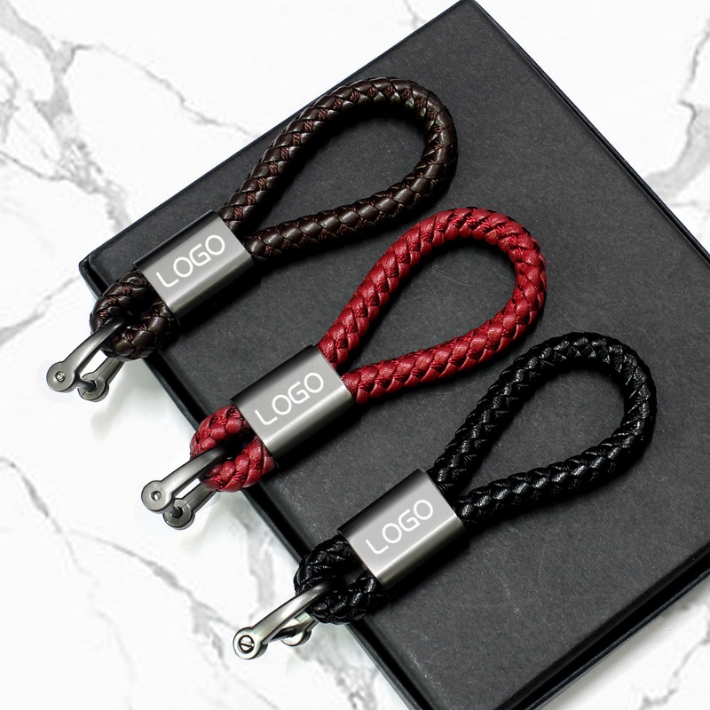 Leatherwork Keychain - Customized LOGO Keychain Blank PU leather