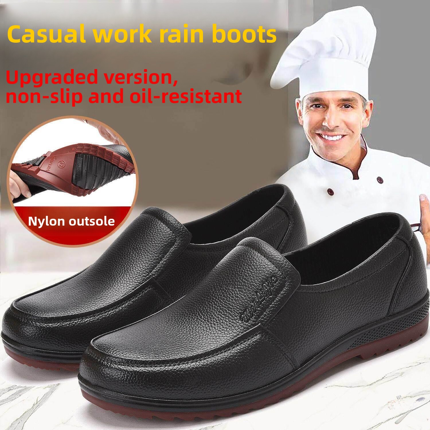 Men's Casual Work Rain Boots L - огляд і ціна Leather Work Youtube