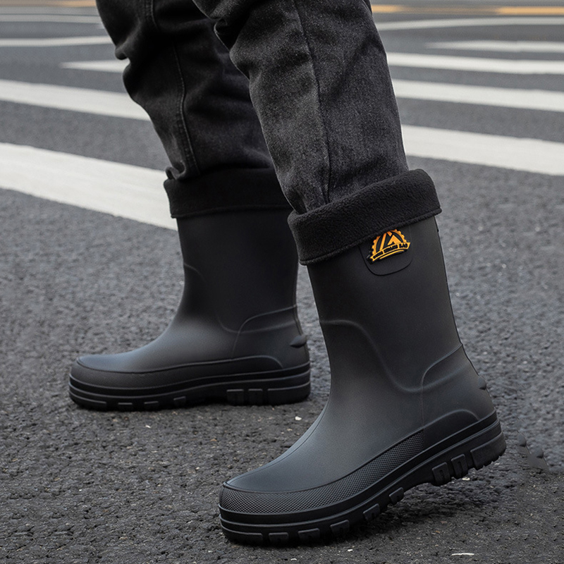 New Fashion Men Rain Boots Pla - огляд і ціна Leather Work Youtube
