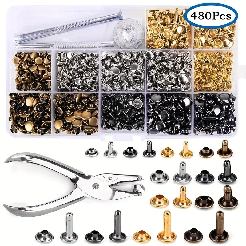 Metal Double Cap Rivets Studs  - огляд і ціна Rivet Setter Tool