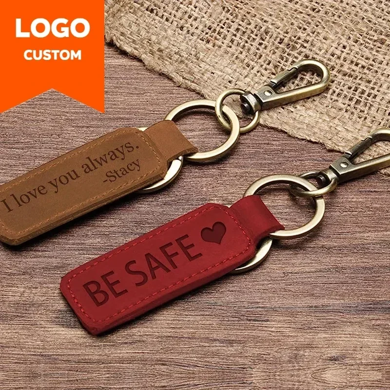 Laser Custom Logo Leather Keyc - огляд і ціна Leatherwork Keychain