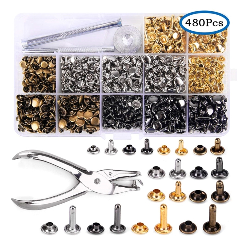 180Sets Leather Rivets 6mm/8mm - огляд і ціна Rivet Setter Tool