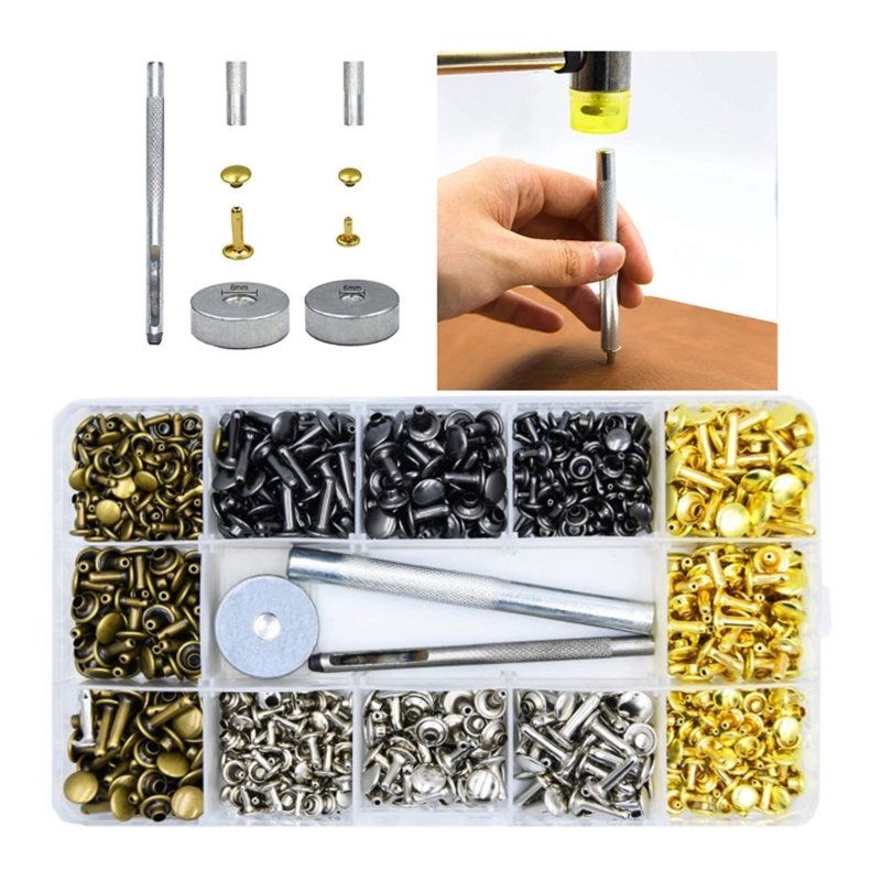 180Sets Leather Rivets 6mm/8mm - огляд і ціна Rivet Setter Tool